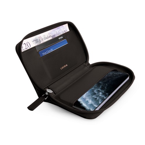 Custodia a portafoglio con zip per iPhone 11 Pro