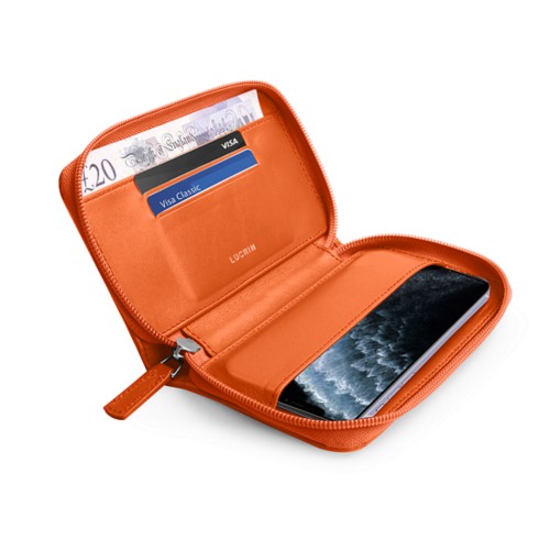 Custodia a portafoglio con zip per iPhone 11 Pro