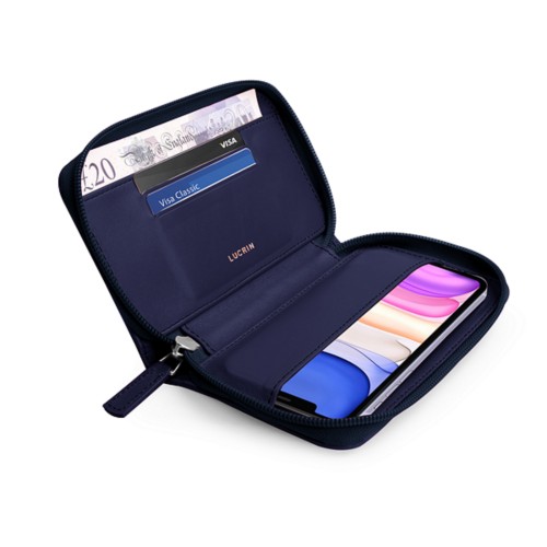 Custodia a portafoglio con zip per iPhone 11