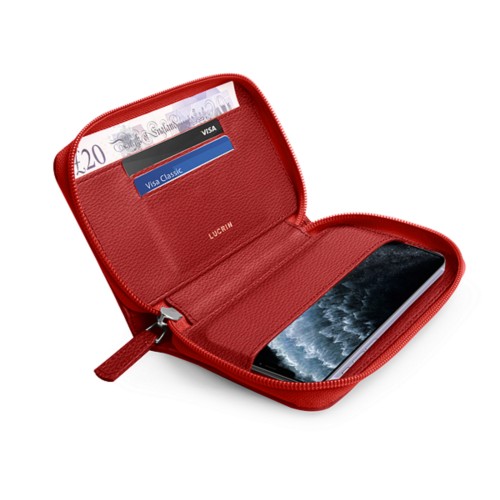 Custodia a portafoglio con zip per iPhone 11 Pro Max