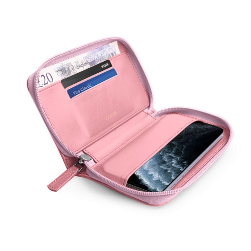 Custodia a portafoglio con zip per iPhone 11 Pro Max