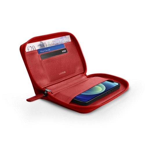 Brieftaschenhülle mit Reißverschluss für iPhone 12 mini