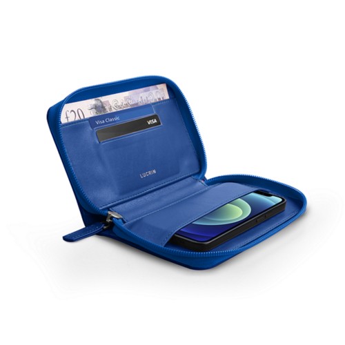 Custodia a portafoglio con zip per iPhone 12 mini