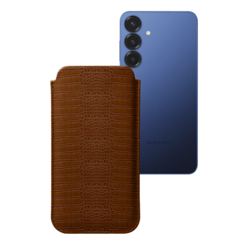 Custodia classica - Samsung Galaxy S25+ - Camello - Pelle imitazione coccodrillo