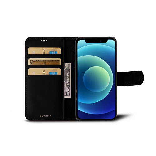 Leather Case Iphone 12 Mini Wallet Cover IPhone 12 Mini Luxury Hand-Crafted Pebbled Leather Wallet Case By Lucrin Grey Leather Case Iphone 12 Mini Wallet Cover IPhone 12 Mini Luxury Hand-Crafted Pebbled Leather Wallet Case By Lucrin Grey