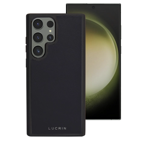 三星 Galaxy S23 Ultra 手机壳 - Black - Smooth Leather
