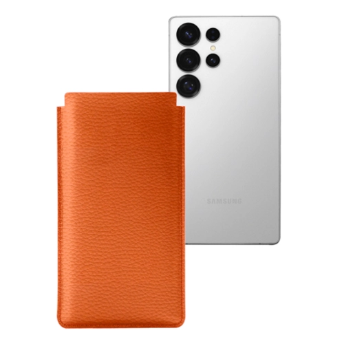 Custodia classica - Samsung Galaxy S25 Ultra - Arancione - Pelle Ruvida