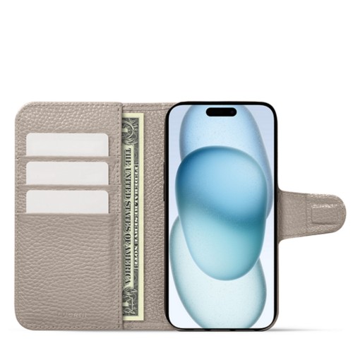 حافظة فاخرة بغطاء قلاب - iPhone 15