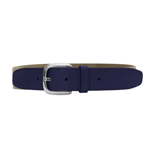 Leather-cotton beige belt 1.4 inches