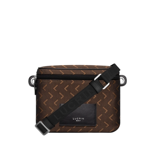 Crossbody heuptasje uit premium stof - Donkerbruin - Jacquard Canvas