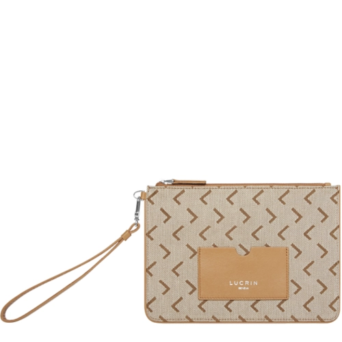 Etui uit premium stof - Groot - Licht Taupe - Jacquard Canvas