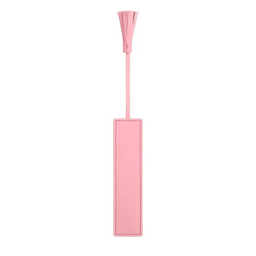 Bookmark with tassel - Pink - Smooth Leather