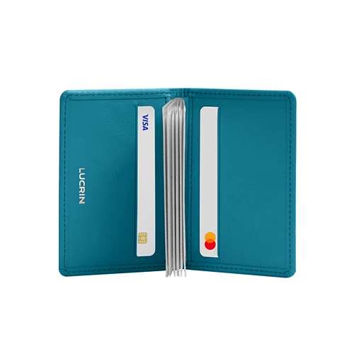 KONTON ENDICIA TURQUOISE L130 プランター Slim Customizable Leather Credit Card Holder | Lucrin Geneva US
