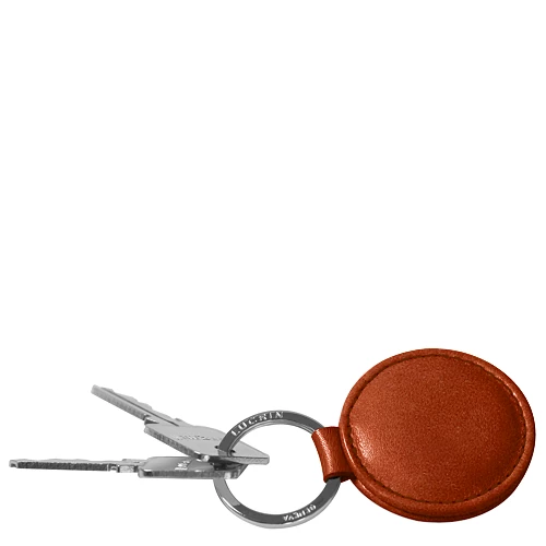 Leather Round Key Ring with Silver ring