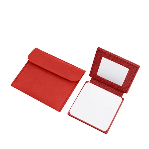 Square Leather Pocket Mirror - Customizable | Lucrin Geneva US