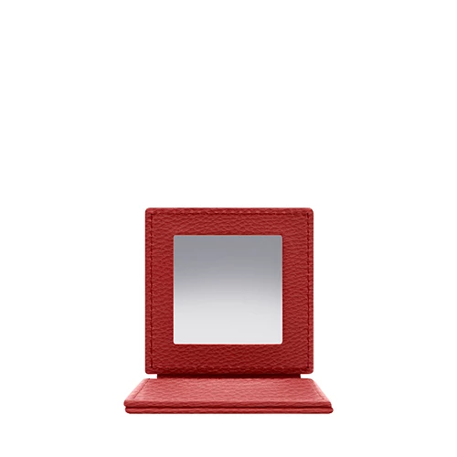 Square Leather Pocket Mirror - Customizable | Lucrin Geneva US