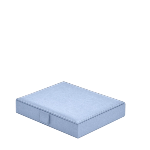 Box für Nespresso-Kapseln - Pastellarktisblau - Genarbtes Leder