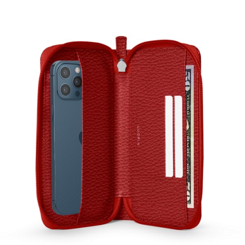 Custodia a portafoglio con zip per iPhone 12 Pro Max