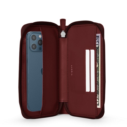 Brieftaschenhülle mit Reißverschluss für das iPhone 12 Pro Max
