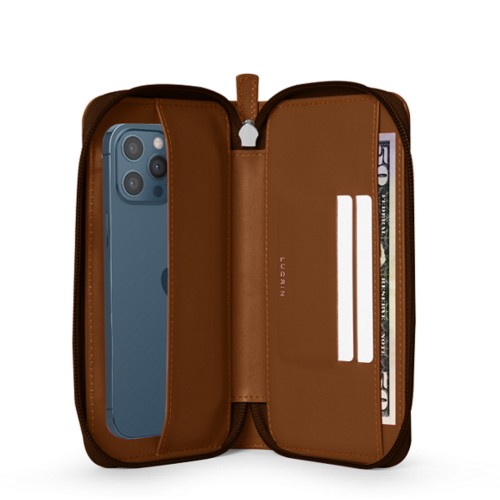 Custodia a portafoglio con zip per iPhone 12 Pro Max