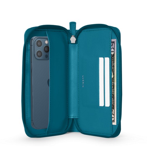 Custodia a portafoglio con zip per iPhone 12 Pro Max