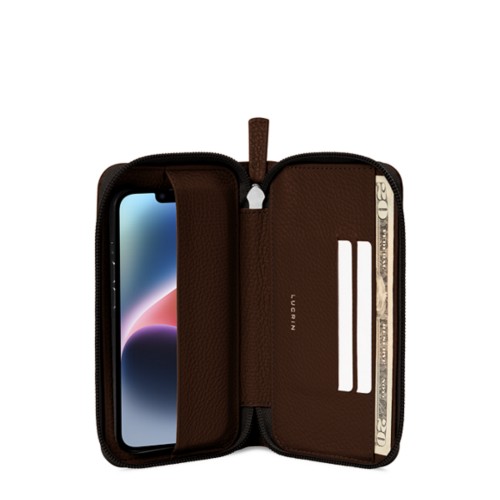 Custodia portafoglio con zip - iPhone 14 Plus