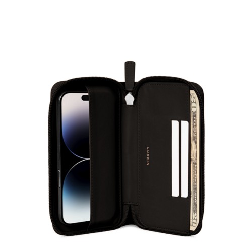 Custodia portafoglio con zip - iPhone 14 Pro Max