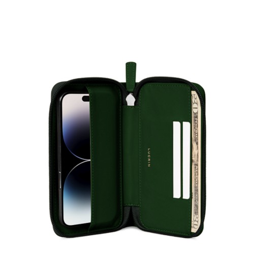 Custodia portafoglio con zip - iPhone 14 Pro Max