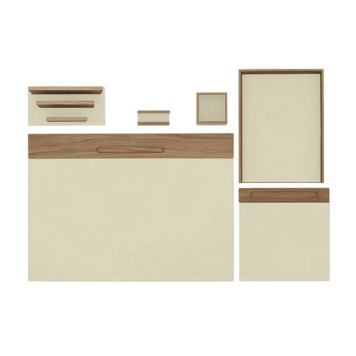 Set da scrivania contemporaneo - Quercia & Pelle