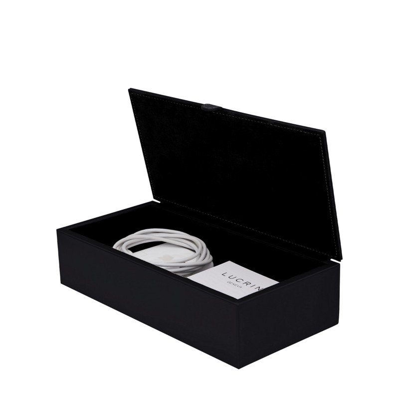 Rectangular Leather Storage Box Black Smooth Rectangular Storage Box Black Smooth Leather Undefined