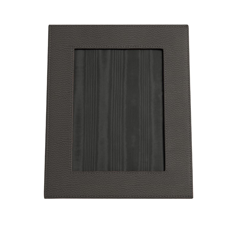 Small Leather Picture Frame 24 X 19 Cm Small Picture Frame 24 X 19 Cm Mouse Grey Granulated Leather Play Circle Outline