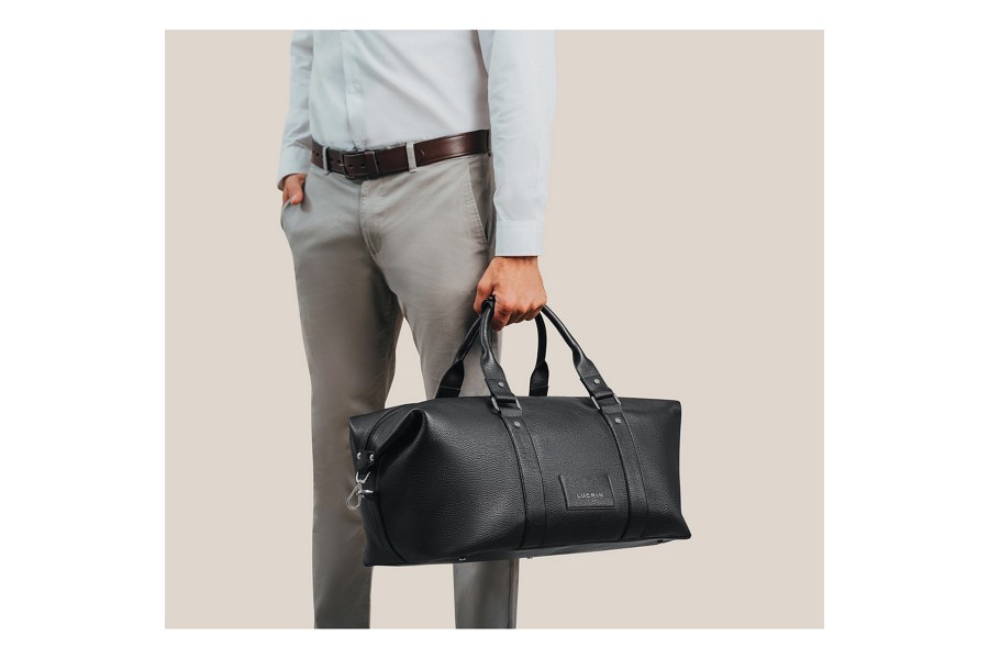 Navy Blue Leather Duffle Bag Literacy Basics