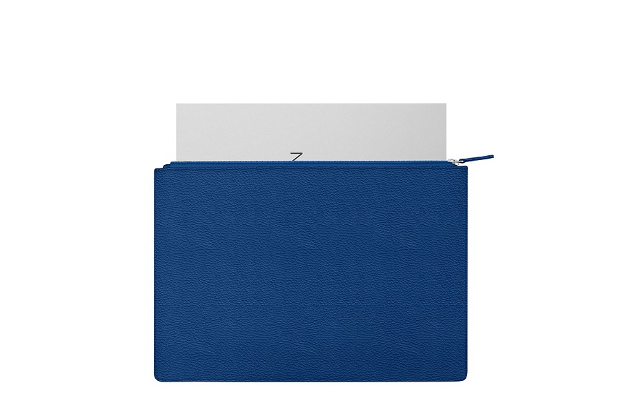 flat document case size a4 royal blue granulated leather