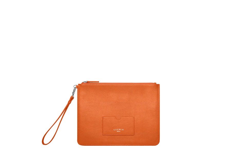 orange leather pouch