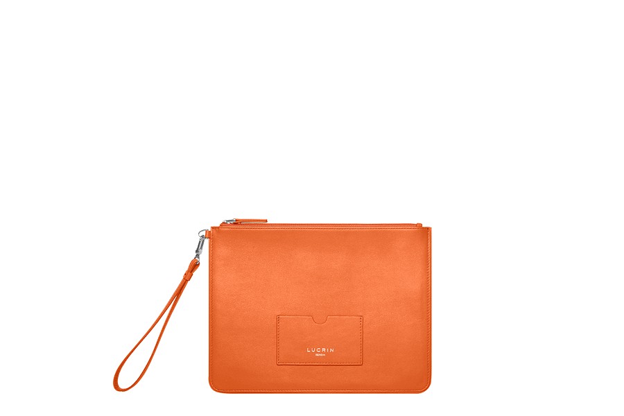 orange leather pouch