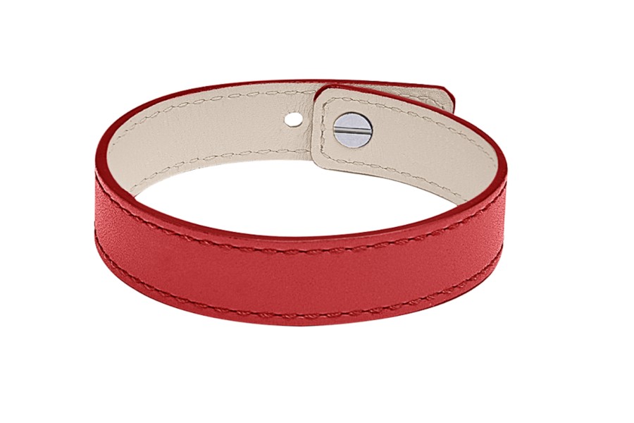QUARKZMAN Bracelet Montre Cuir – 10mm, Libération Rapide, Rouge – Avec Outil Et Barrettes – Pour Homme Et Femme