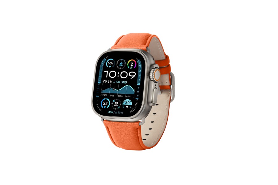 Luxury Band - Apple Watch Ultra 2 - Orange - Granulated Calf Leather