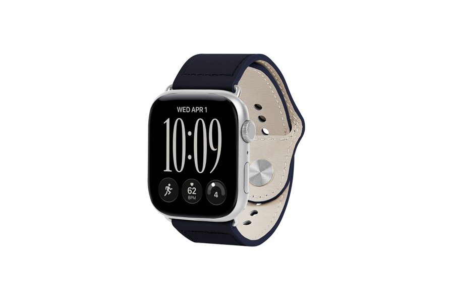 Apple Watch Series 12 (42mm) および SE 3 (40mm) 用レザーバンド