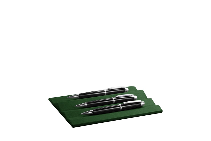 Designer Slotted Pen Tray - 2 Pens - Light Green - Smooth Leather