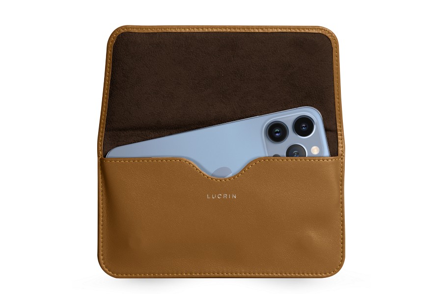 Leather belt case for iPhone 13 Pro Max Natural Smooth Leather