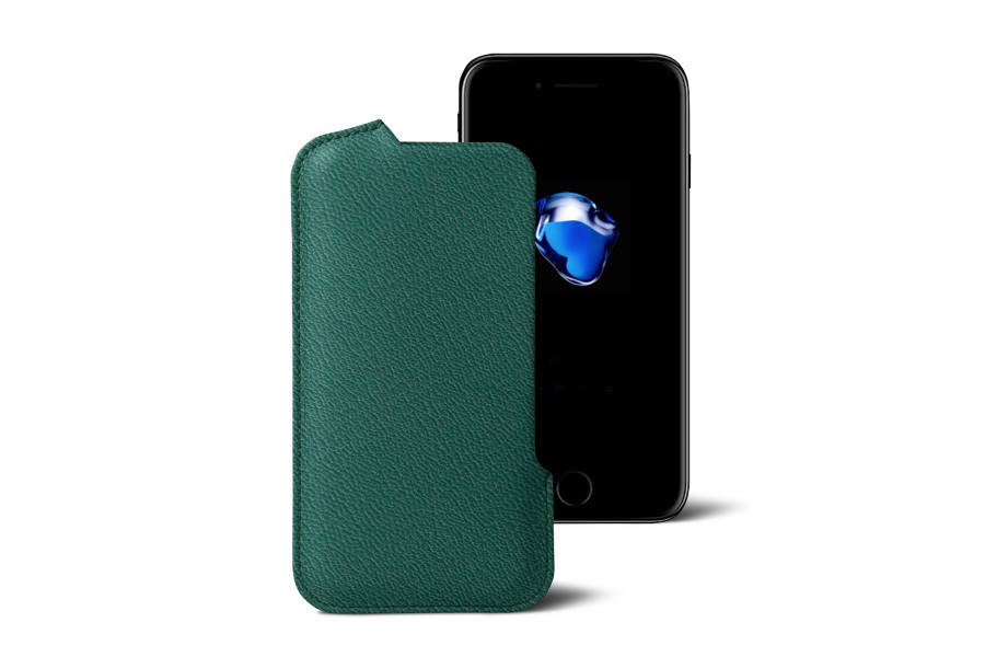 Fourreau en cuir pour iPhone 7 Plus - Vert Foncé - Cuir de ...
