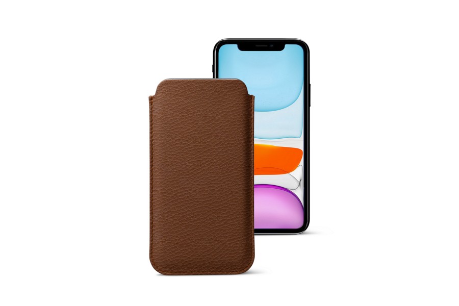 Tan Iphone | Classic custom case for iPhone 11 in leather - Tan - Pebbled Leather