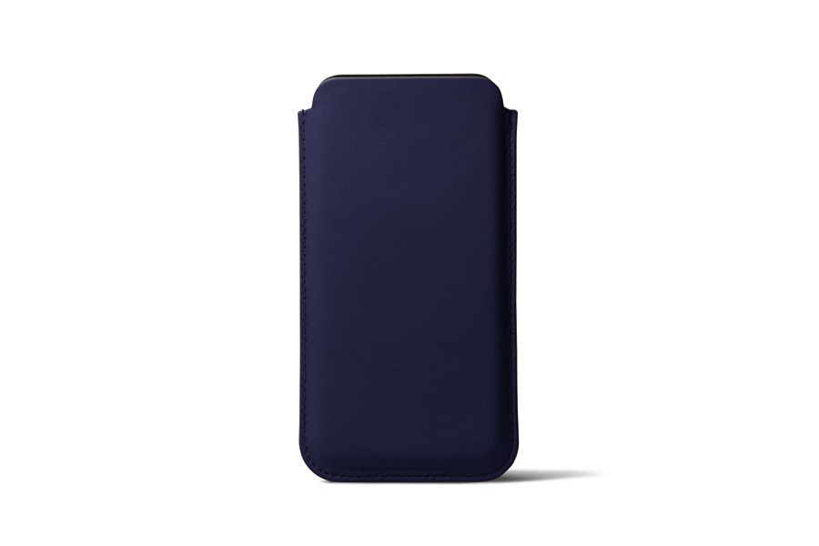 Classic custom case for iPhone 11 in leather - Navy Blue - Smooth Leather