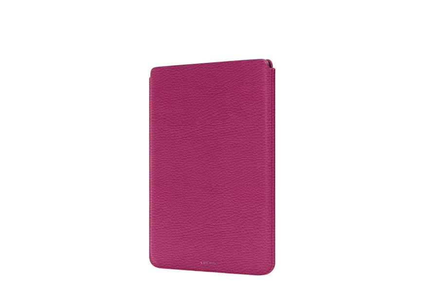 Leather Sleeve Case for iPad Pro 12.9” 2021 Fuchsia Granulated Leather