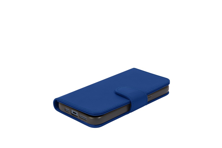 Luxury iPhone 13 Pro Wallet Case Royal Blue Smooth Leather