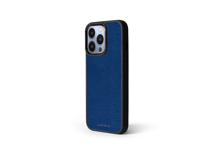 LUCRIN Geneva iPhone 13 Pro Max Cover - Royal Blue - Granulated Leather