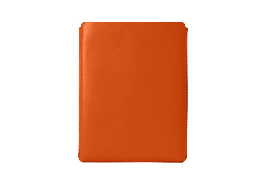 Leather case for Surface Pro 9 / 8 / X & keyboard - Orange - Smooth Leather