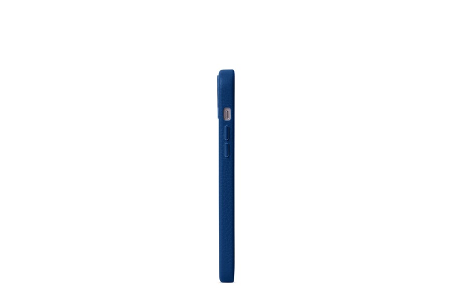 Leather bumper cover for iPhone 14 Pro Max Royal Blue Granulated