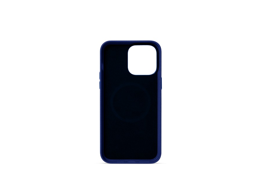 Leather bumper cover for iPhone 14 Pro Max Royal Blue Granulated