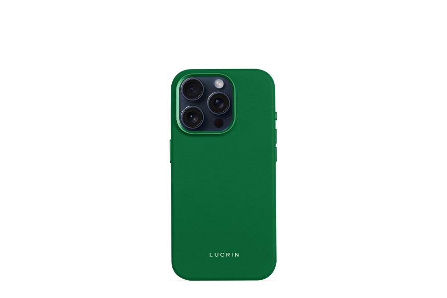 Funda Lujo Cuero Carcasa para Apple iPhone 15 Pro Verde